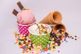 ice cream bowls with toppings